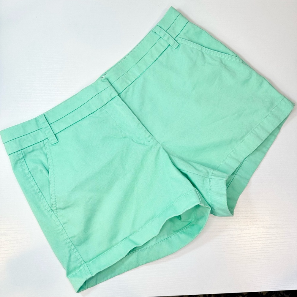 J Crew Chino Cotton 3.5” Shorts, Mint Green, 6